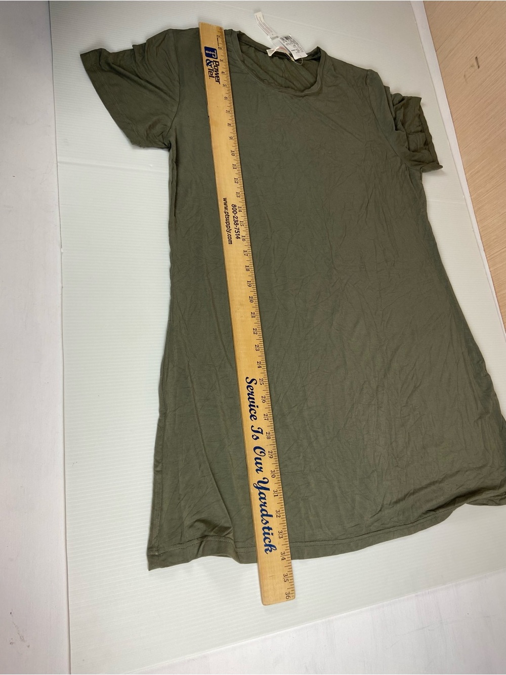 FLANGEMAJOR Olive Green Short Sleeve T-Shirt Dress XL NWT - Picture 7 of 7